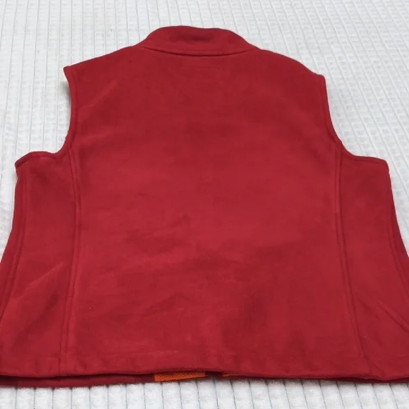 Columbia Red Fleece Vest with Orange Accents - Picture 7 of 14